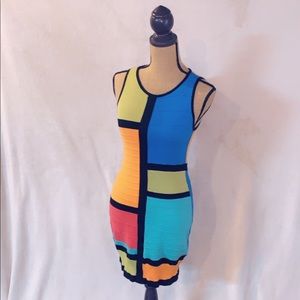 Color block vintage dress